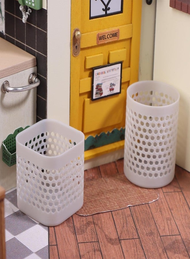 Zhuluck Dollhouse Mini Storage and Laundry Basket, Gray, 1:12 Scale, Plastic Bathroom Laundry Accessory - Image 3